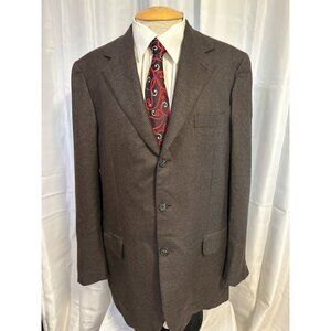 Brioni Palatino Blazer Men's 42L Cashmere 3-Button Brown Black Houndstooth
